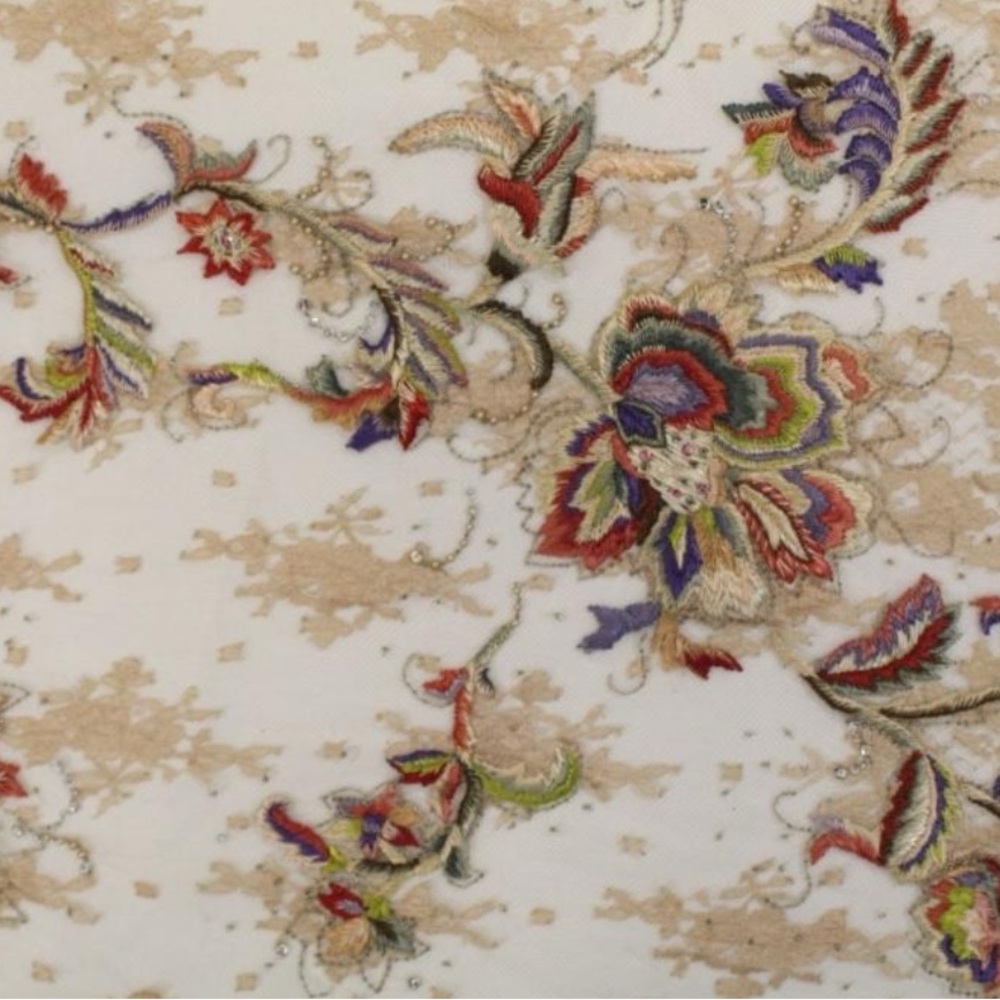 Valentino Garavani Floral Embroidered Silk Scarf - Multicolor